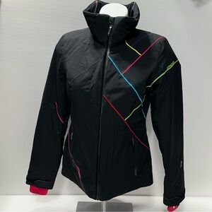 Spyder Black Ski Jacket with Multicolor Accents